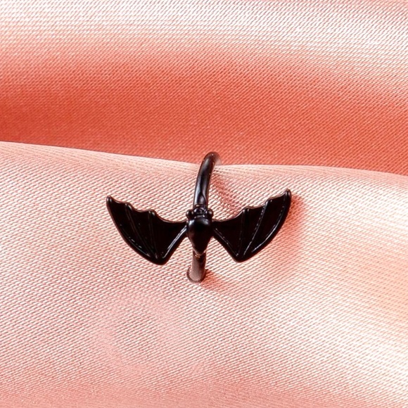 Any 4/$25! Set of 2 Black Bat Adjustable Cuff Earrings - Picture 3 of 7